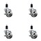 Service Caster 3'' Semi Steel Swivel 1-3/8'' Expanding Stem Caster Set with Brake, 4PK SCC-EX20S314-SSS-TLB-138-4 - alternate 1